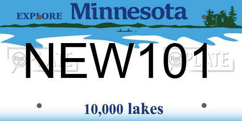NEW101 Minnesota License Plate