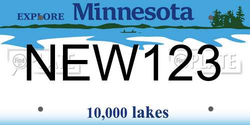NEW123 Minnesota License Plate
