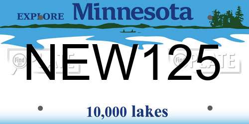 NEW125 Minnesota License Plate