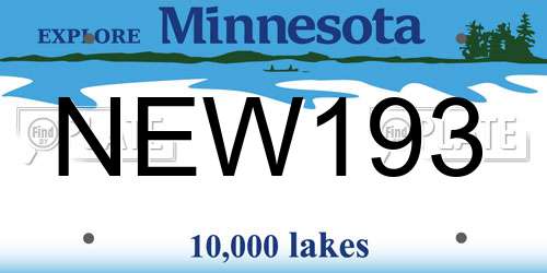 NEW193 Minnesota License Plate