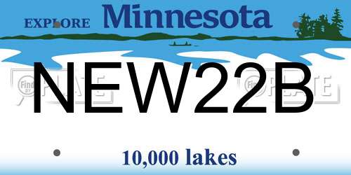 NEW22B Minnesota License Plate
