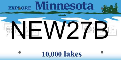 NEW27B Minnesota License Plate
