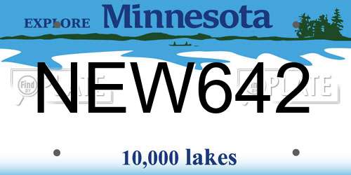 NEW642 Minnesota License Plate