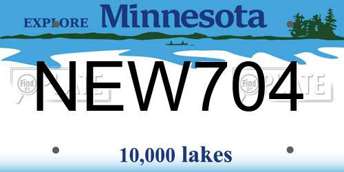 NEW704 Minnesota License Plate
