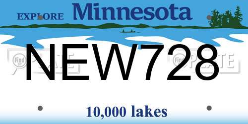 NEW728 Minnesota License Plate