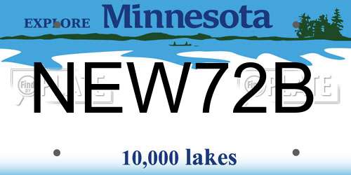 NEW72B Minnesota License Plate