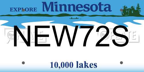 NEW72S Minnesota License Plate