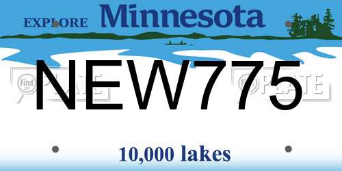 NEW775 Minnesota License Plate