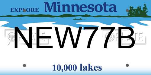 NEW77B Minnesota License Plate