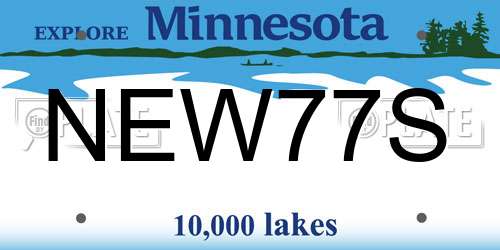 NEW77S Minnesota License Plate