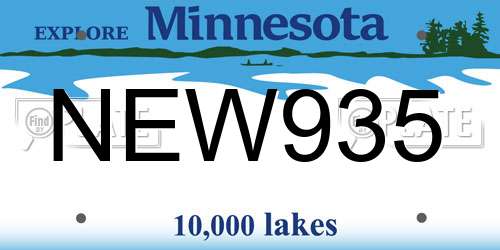 NEW935 Minnesota License Plate