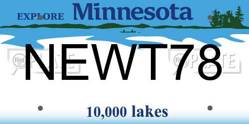 NEWT78 Minnesota License Plate