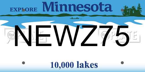 NEWZ75 Minnesota License Plate