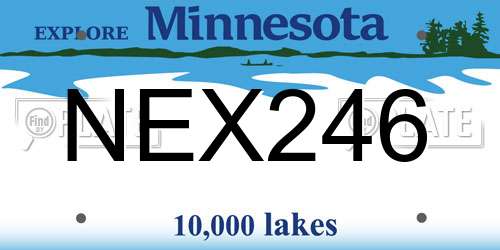 NEX246 Minnesota License Plate