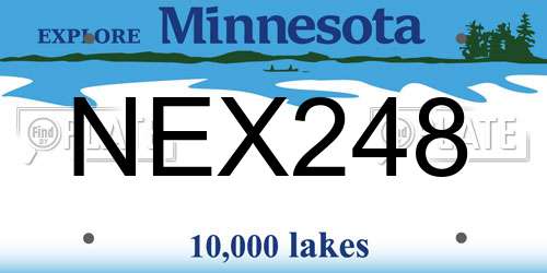 NEX248 Minnesota License Plate