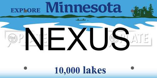 NEXUS Minnesota License Plate