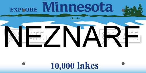NEZNARF Minnesota License Plate