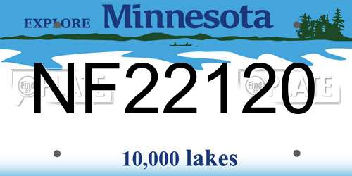 NF22120 Minnesota License Plate