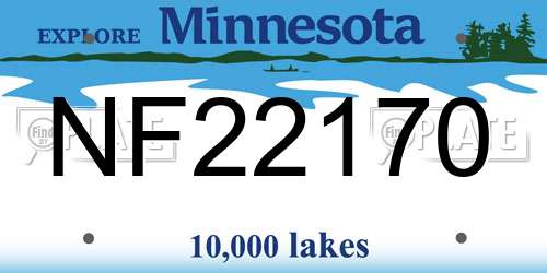 NF22170 Minnesota License Plate
