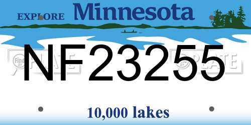 NF23255 Minnesota License Plate