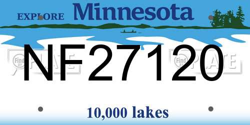 NF27120 Minnesota License Plate
