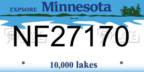 NF27170 Minnesota License Plate