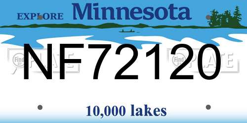 NF72120 Minnesota License Plate