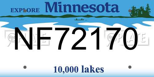 NF72170 Minnesota License Plate