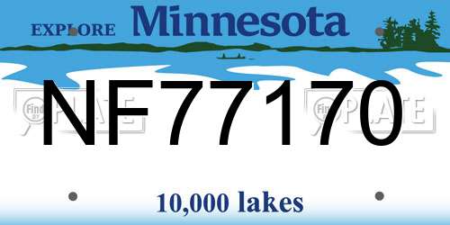 NF77170 Minnesota License Plate