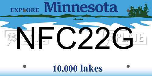 NFC22G Minnesota License Plate