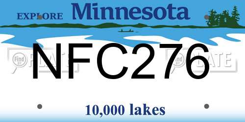 NFC276 Minnesota License Plate
