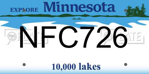NFC726 Minnesota License Plate