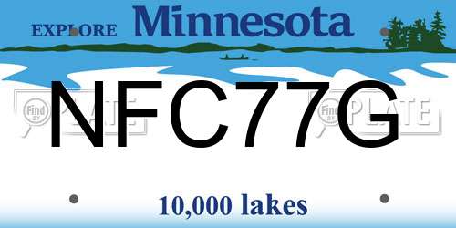 NFC77G Minnesota License Plate