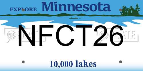 NFCT26 Minnesota License Plate