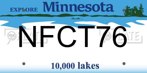 NFCT76 Minnesota License Plate