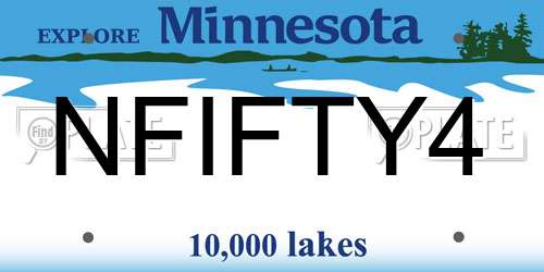 NFIFTY4 Minnesota License Plate