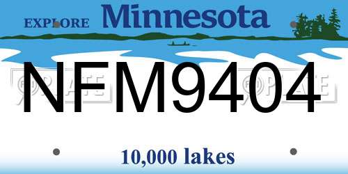 NFM9404 Minnesota License Plate
