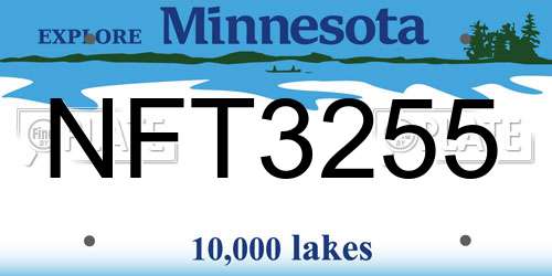 NFT3255 Minnesota License Plate