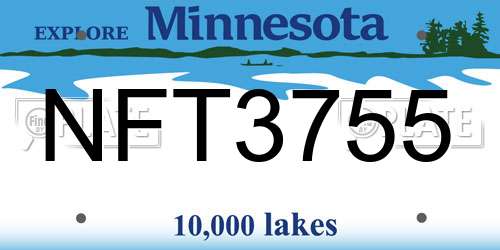 NFT3755 Minnesota License Plate