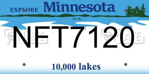 NFT7120 Minnesota License Plate