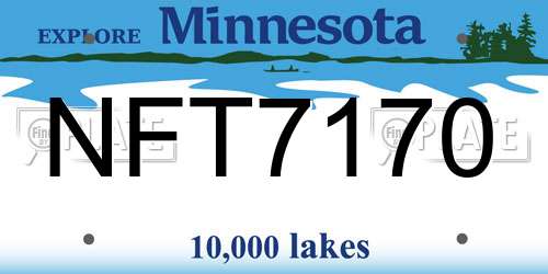 NFT7170 Minnesota License Plate