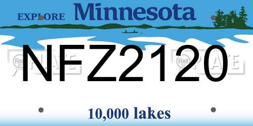NFZ2120 Minnesota License Plate