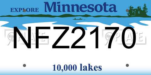 NFZ2170 Minnesota License Plate