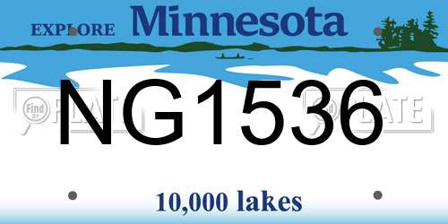 NG1536 Minnesota License Plate
