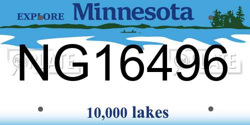 NG16496 Minnesota License Plate
