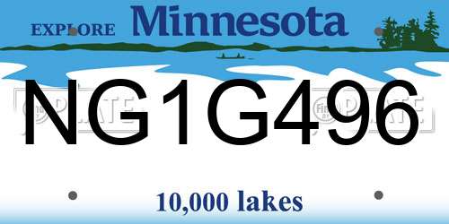 NG1G496 Minnesota License Plate