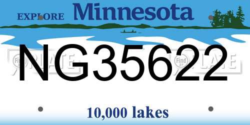 NG35622 Minnesota License Plate