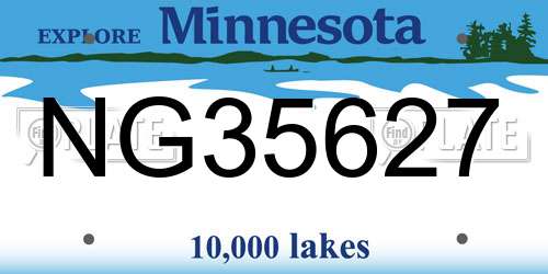 NG35627 Minnesota License Plate