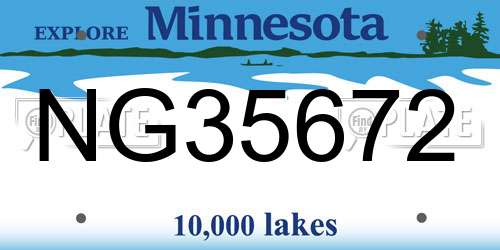 NG35672 Minnesota License Plate