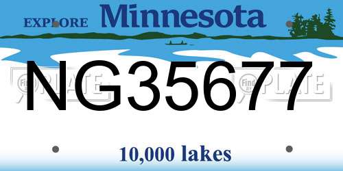 NG35677 Minnesota License Plate